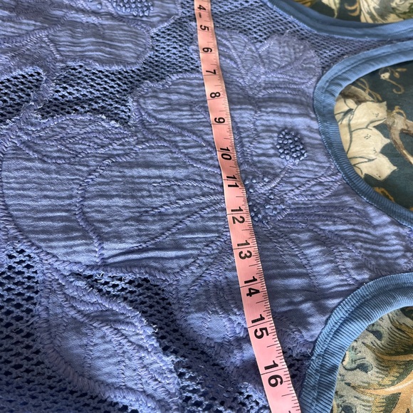 Free People Pearl Floral Maxi Dress Periwinkle Blue Sz Small Boho Open Knit $198 - Picture 10 of 13